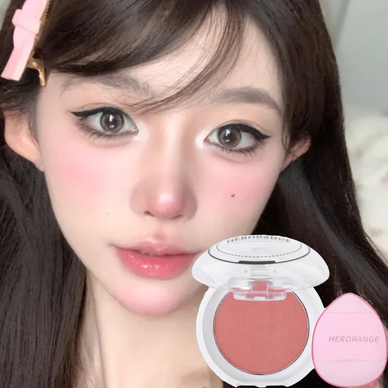 Waterdicht Monochroom Blush Palet Blijvende Natuurlijke Wangcontour Tint Perzik Roze Gezicht Blusher Modder Met Poederdeeg Cosmetica