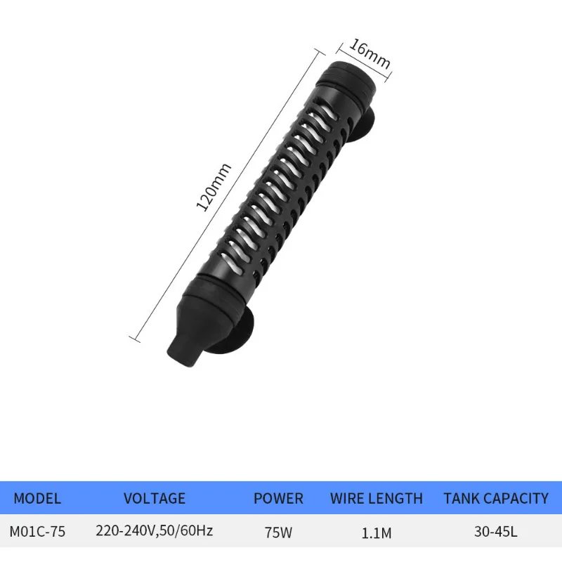 New Mini Submersible Heater Heating Rod for Aquarium Fish Tank Tortoise tank Adjustable Temperature Thermostat 35W / 50W / 75W