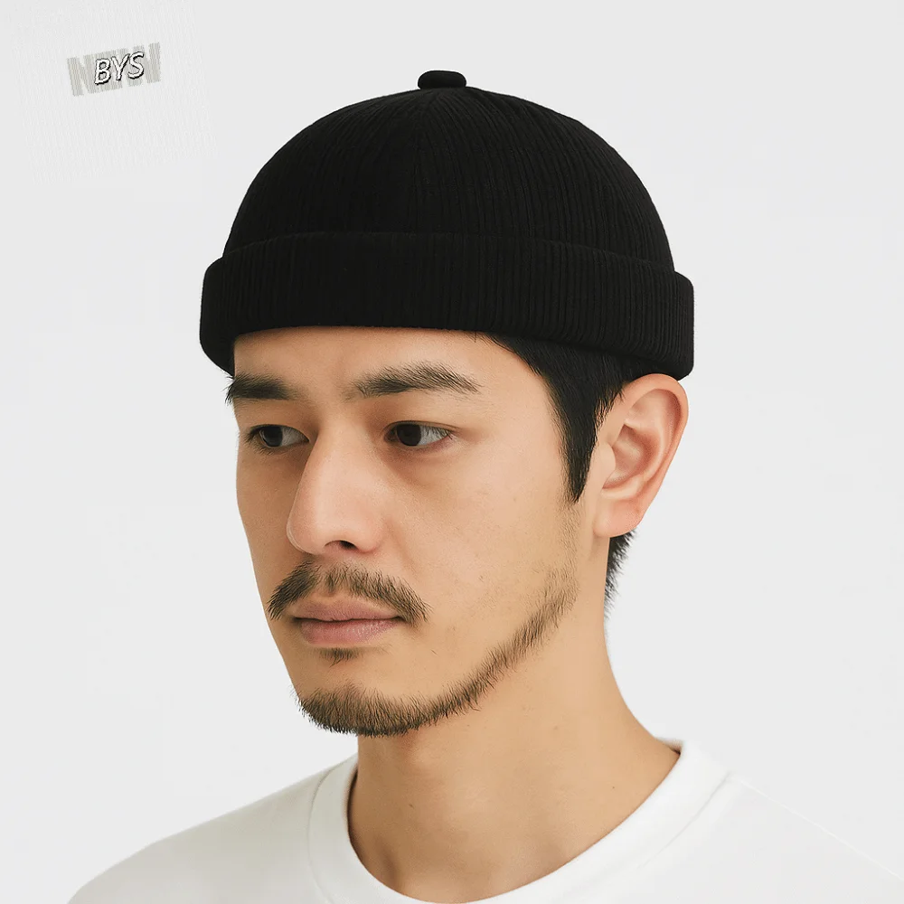 

Soft Solid Color Corduroy Brimless Hat Adjustable Comfortable Dome Melon Cap Round Japanese Docker Cap Party