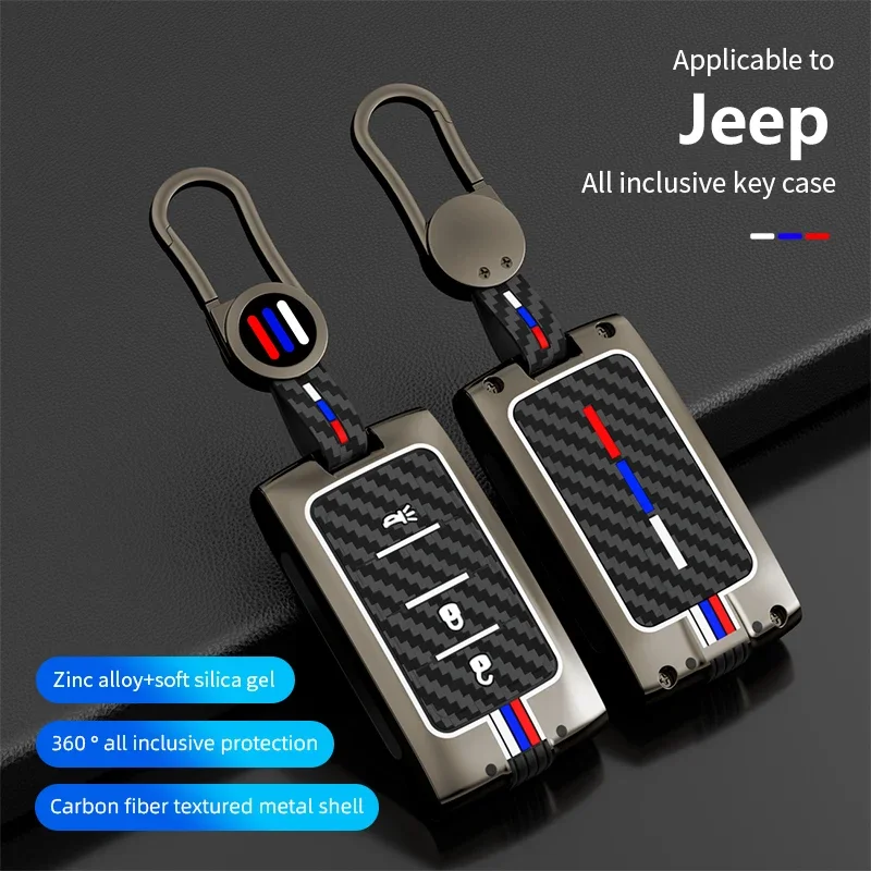 

New Zinc Alloy Car Key Case Cover for Jeep Wagoneer 2021- 2022 for Grand Cherokee L 2020 2021 2022 key chains car accessories