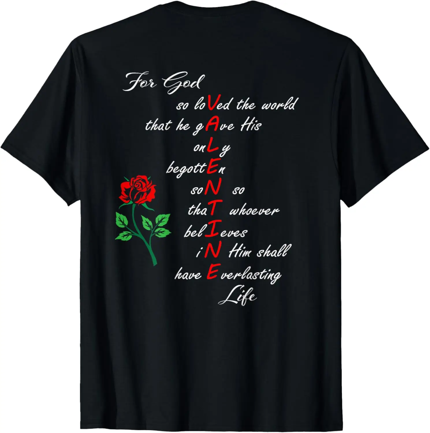 Christian Valentine's John 3:16 For God So Loved the World T-Shirt