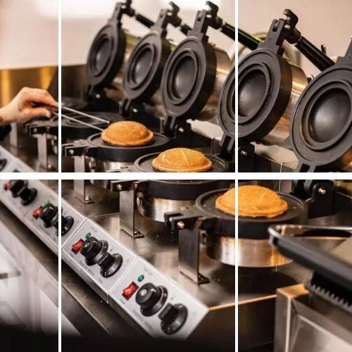 

-UFO Burger Press with Shutter Hook Electric UFO Burger Maker Machines