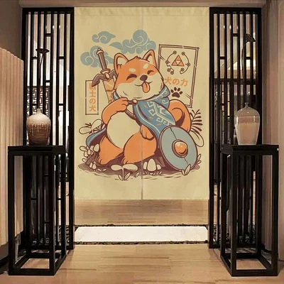 Japanese Style Linen Fabric Door Curtain, Kitchen, Bedroom, Restaurant, Window, Wall, Livingroom, Hotel, Cafe