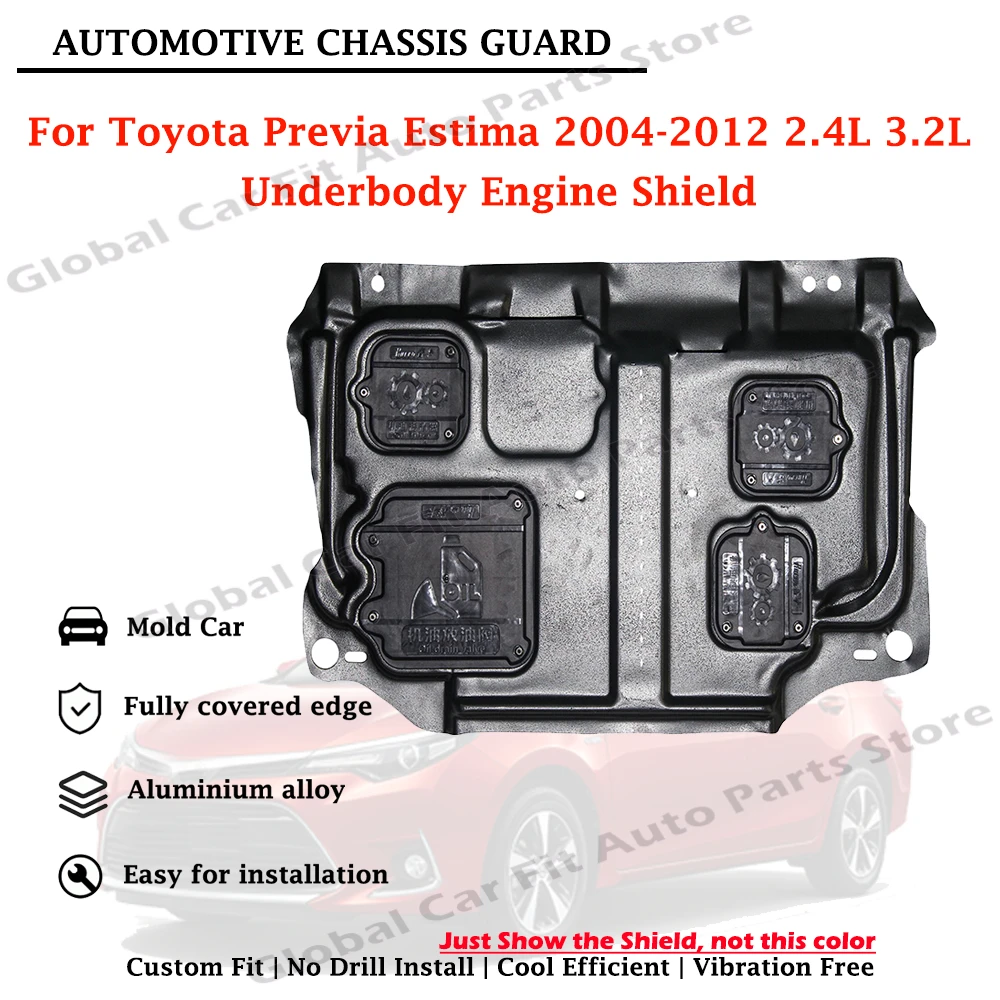 Engine Guard For Toyota Previa Estima 2004-2012 2.4L 3.2L No Drill Shock Resistant Full Coverage Bottom Protector Splash Shield
