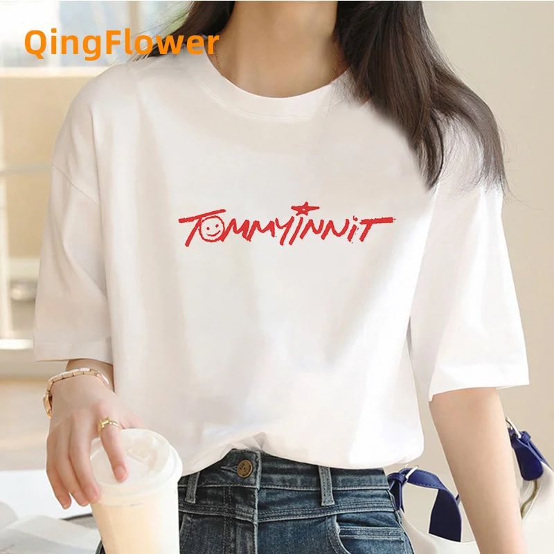 Tommyinnit clothing female white t shirt funny manga aesthetic casual clothes t-shirt vintage