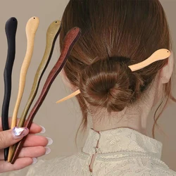 Chinese Retro Style Wooden Handmade Carved Hairpin Hollow Out Hair Sticks Hairpin Women Hair Styling Jewelry Hair Accessories