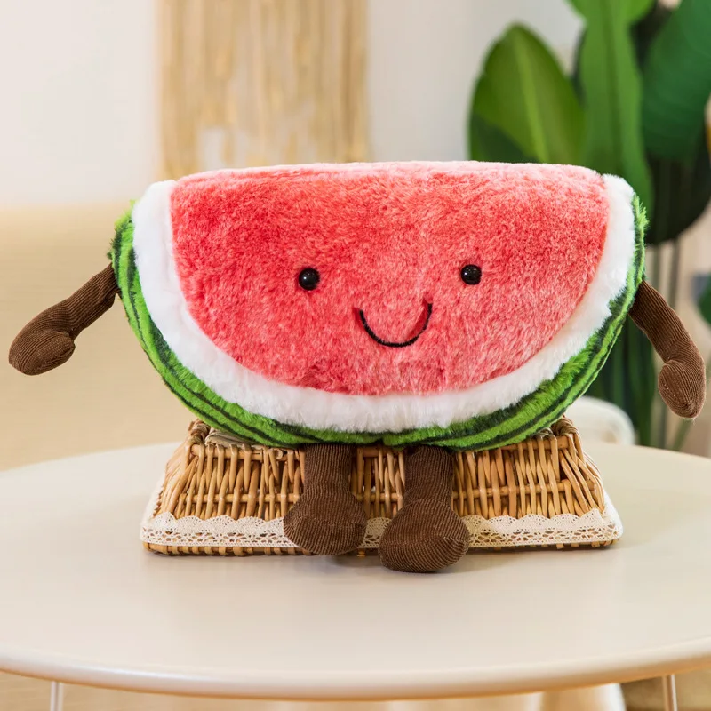 Simulation Fruit Plushies Home Office Car Decorations Children Gifts Stuffed Pillow Plush Watermelon Cherry Toys