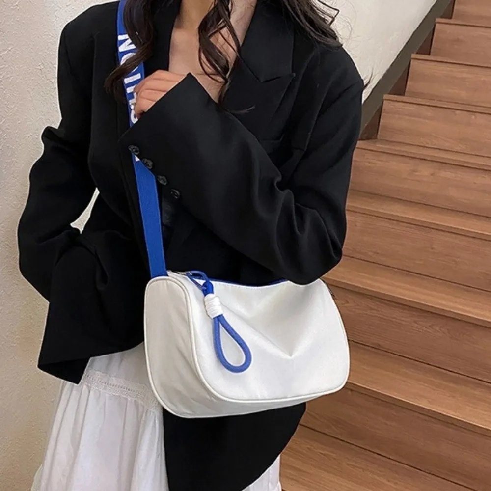 Wide Shoulder Strap Women Crossbody Bag Fashion Style Simple Single Shoulder Bag Commuting Design All-match Oxford Dumpling Bag