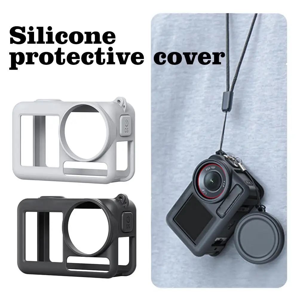 Suitable For DJI Omso Action5Pro Silicone Protective Cover With Camera Lens Sports Camera Fully Protected Accessories