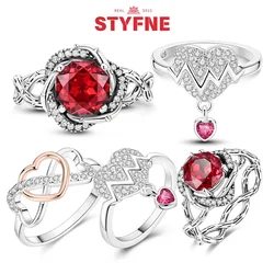 New Original Silver 925 Rings Sparking Colorful Infinite Love Heart Ring for Women Engagement Anniversary Fine Jewelry Gift