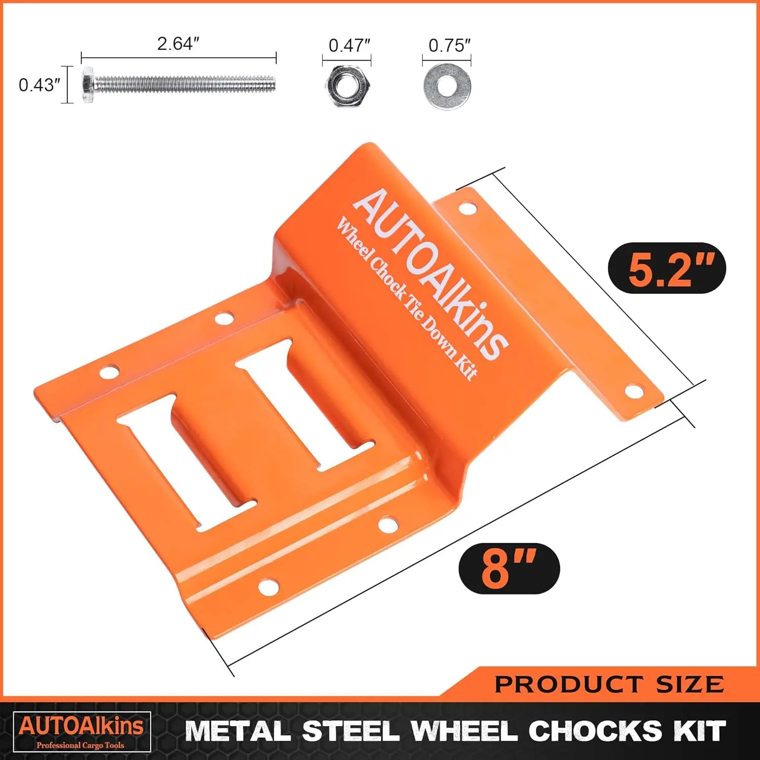 Wheel Chock Tie Down Kit,Trailer Tie Down Strap Kit, Heavy Duty Trailer Tie Down System for UTV, ATV, Mower, etc, Wheel Chock &