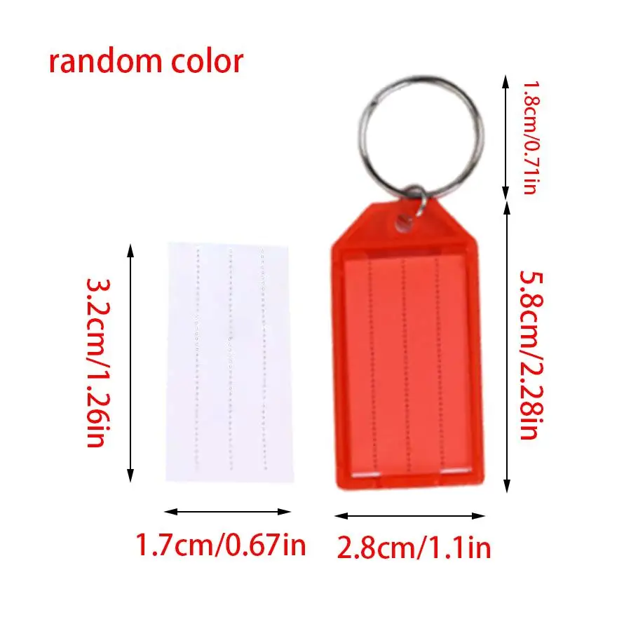 15/30/60pcs Clear Luggage Identifier Tags, Colorful Keychain, Plastic Name Card Holders for Suitcase Marking, Backpack Label XJM