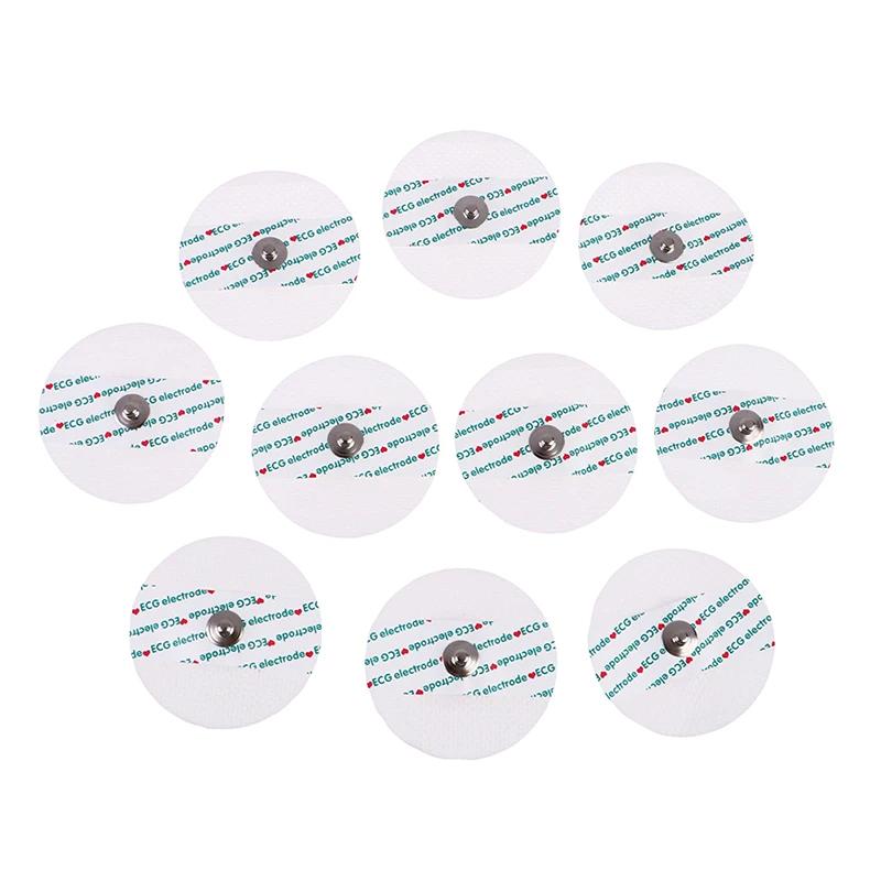 10pcs Non-Woven ECG Electrode Pads ECG EKG Electrode Patch Medical Disposable ECG Accessories Electrocardiogram Accessories