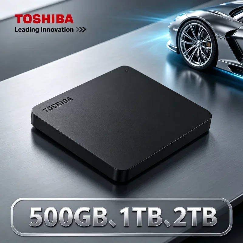 Toshiba A3 HDTB410YK3AA Canvio Basics Portable External Hard Drive 500GB 1TB 2TB USB 3.0 Black Compact Lightweight Design