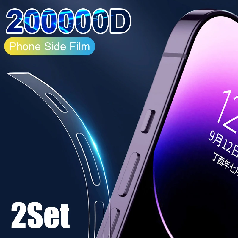 Side Film for Apple iPhone 15 Plus 14 Pro 13 Promax Hydrogel Film for 13 12 Mini Fiber Matte Transparent Phone Protective Border 