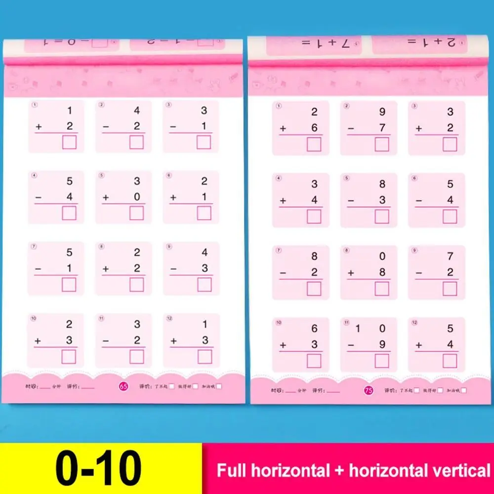 80 Pages/Book Children's Addition and Subtraction Within 100 Learning Mathematics Workbook Handwritten Arithmetic Exercise Books