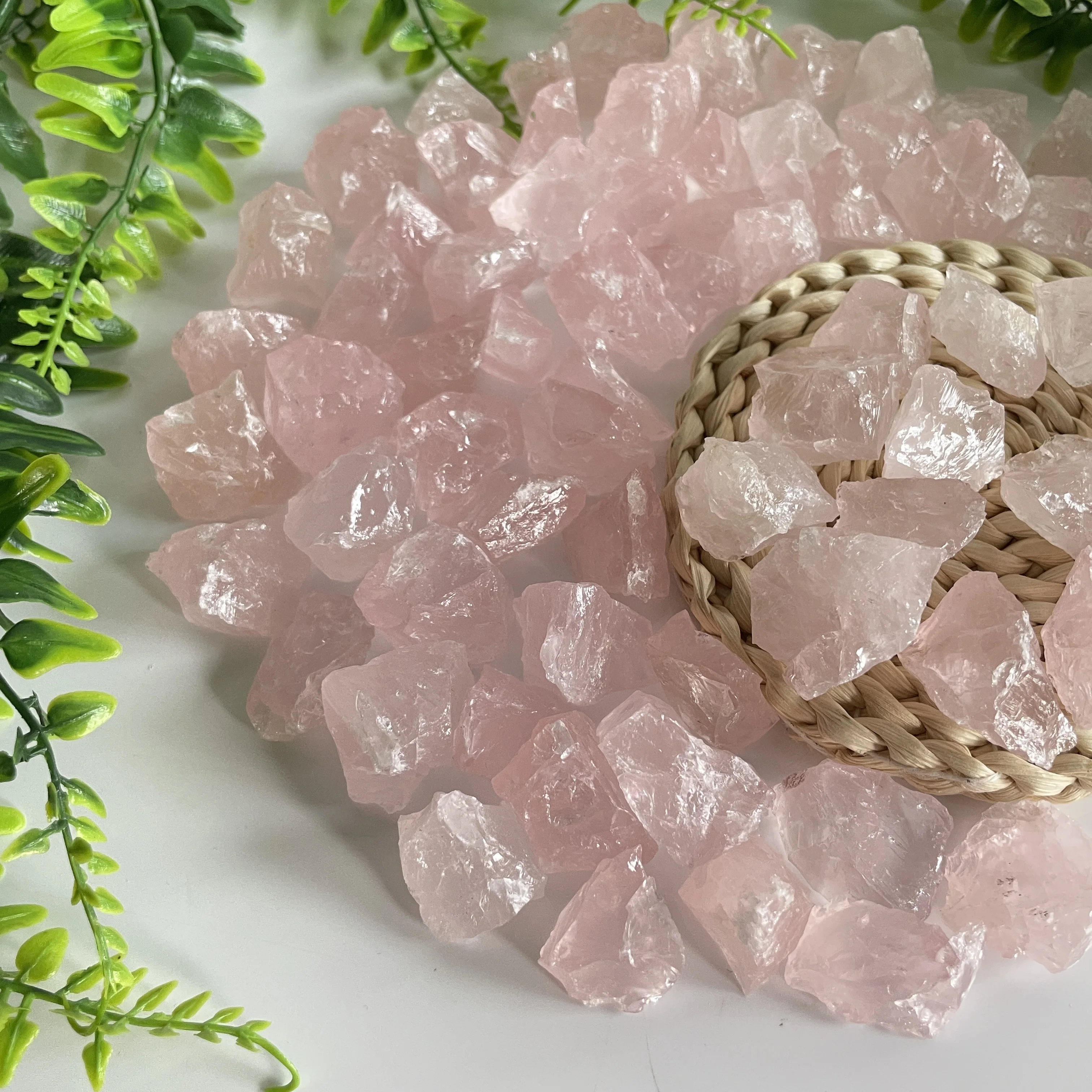 1-1.5cm Gorgeous Icy Clean Rose Quartz Raw Stone Piece Self Meditation Love Gift Good Size for Jewelry DIY Aromatherapy