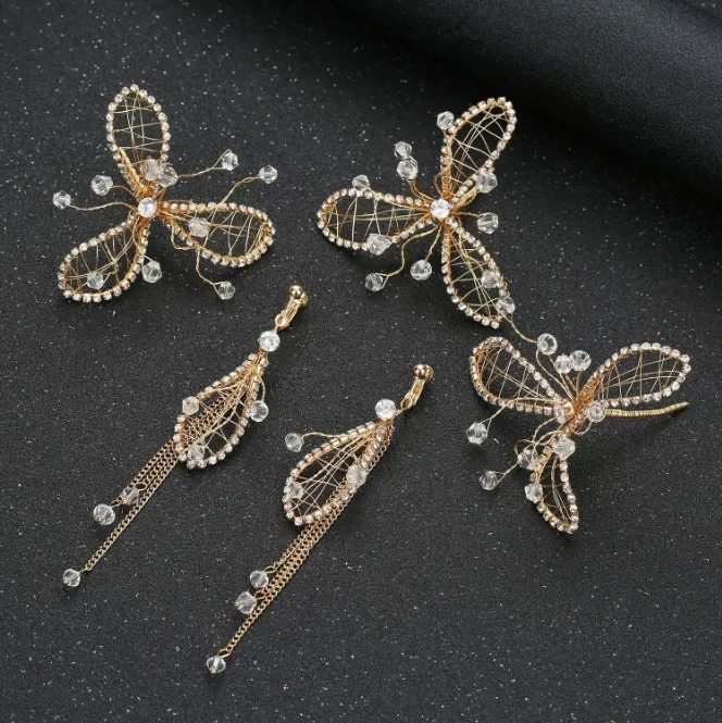 Bridal Hairpins Wedding Pearl Flower Crystal Bridesmaid Hair Pins metal gift women girl Hairdressing Hair Accessories