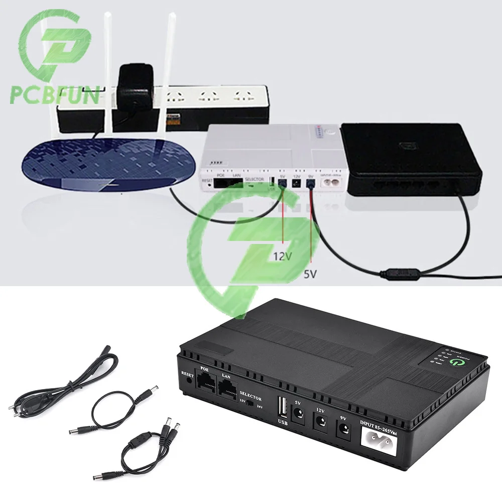 

Mini DC UPS Uninterrupted Power Supply 10400mAh Lithium Ion Backup Battery for Wireless Router with DC 12V 9V 5V Output