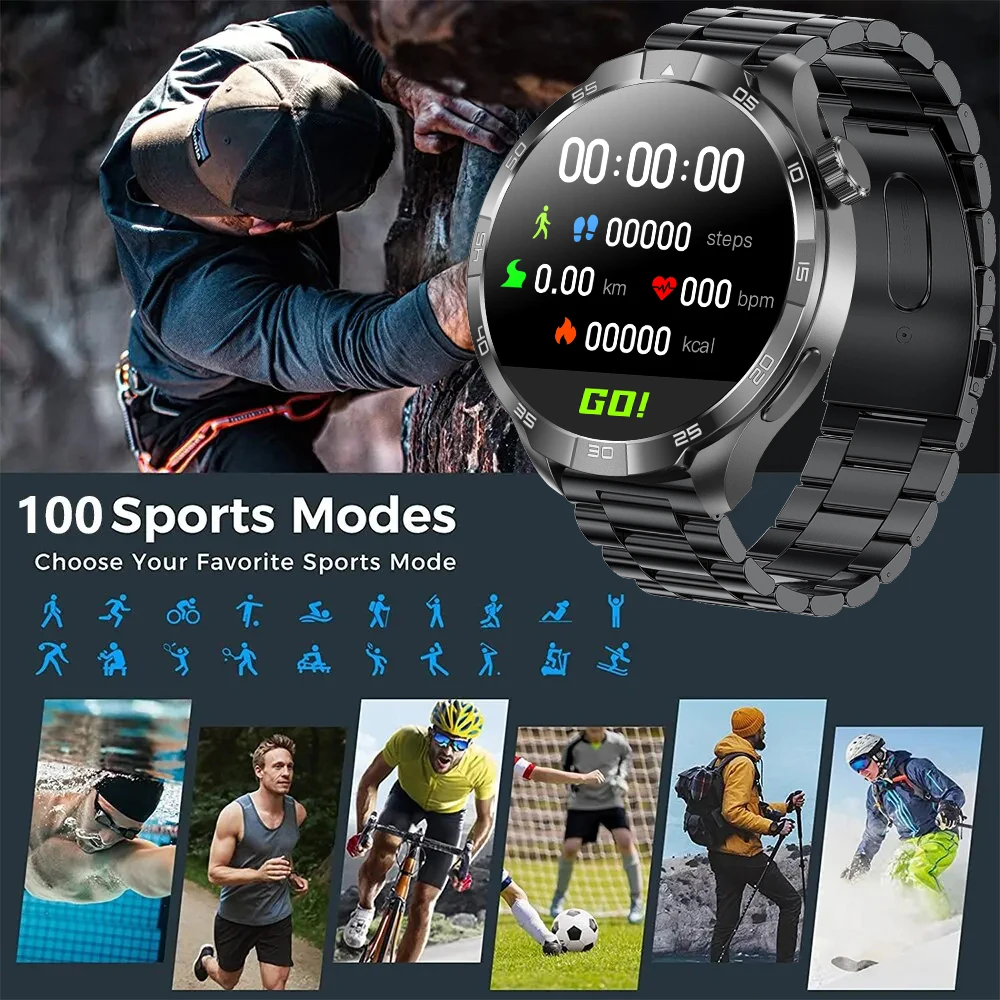 2025 جديد GT5 Pro نظام تحديد المواقع بوصلة رياضية SmartWatch الرجال 1.85 "AMOLED HD شاشة NFC IP68 مقاوم للماء بلوتوث دعوة Smartbracelet امرأة