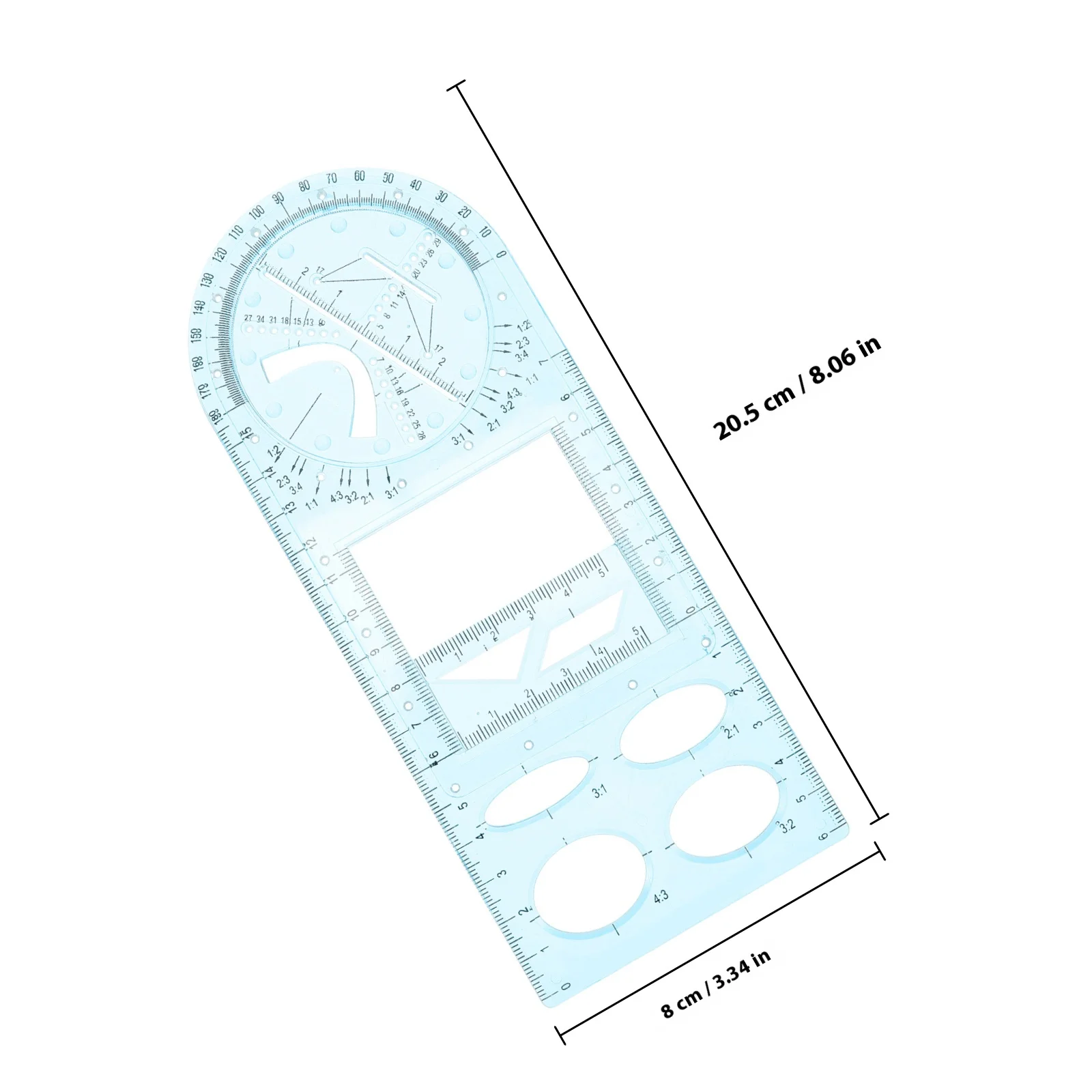 Drawing Ruler Set Plastic Geometric Templates For School Students Multifunctional Measuring Draft Tool Geometry Math
