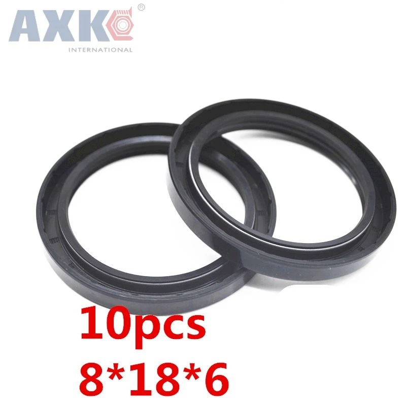 

AXK 10 шт. TC8x18x6 каркасное сальник 8*18*6 уплотнения высококачественные уплотнения радиальные уплотнения вала нитриловая резина
