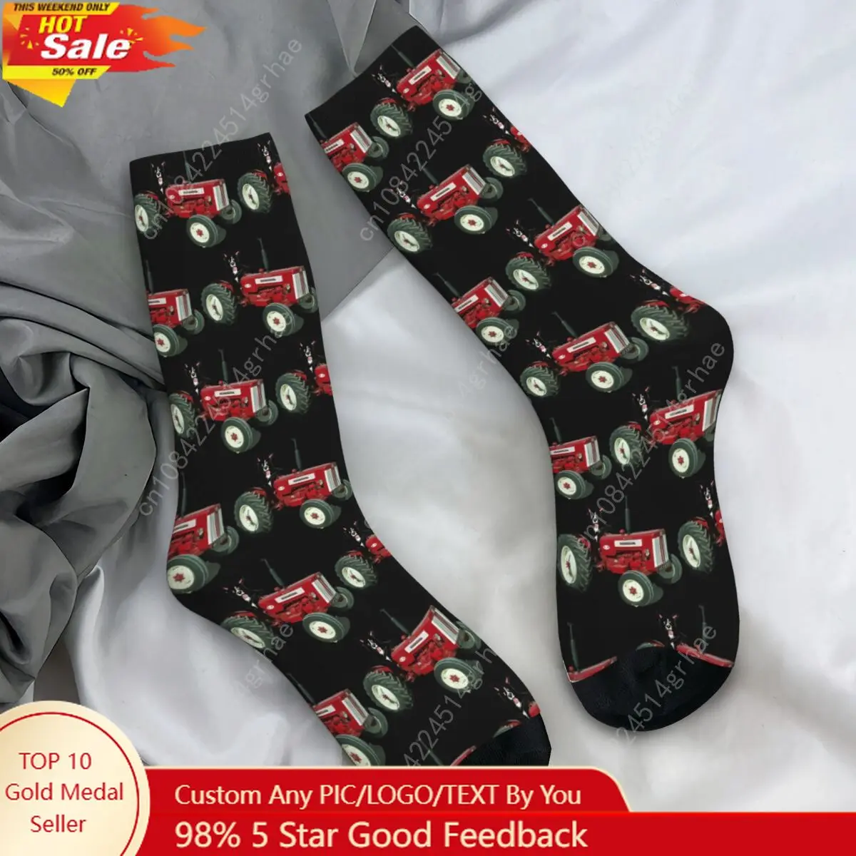 Cartoon Tractor Socks Leisure Stockings Women Men Soft Outdoor Socks Autumn Custom Anti-Slip Socks