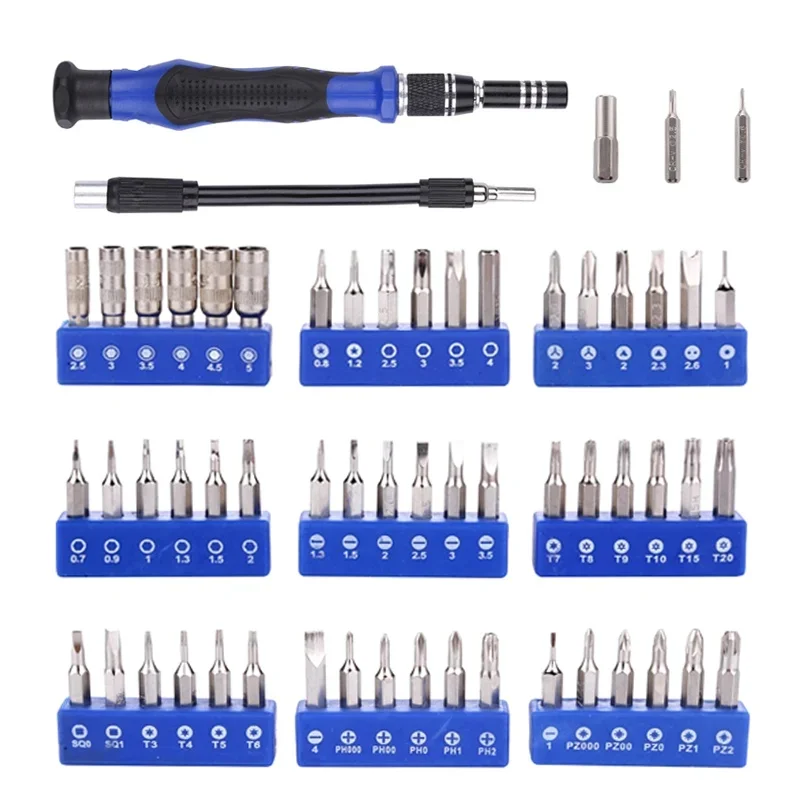 Mobile Phone Repair Tools Kit Multifunction 56 Bits Torx Magnetic Screwdriver Set For iPhone Tablet PC Hand Tools Sets 81 in 1