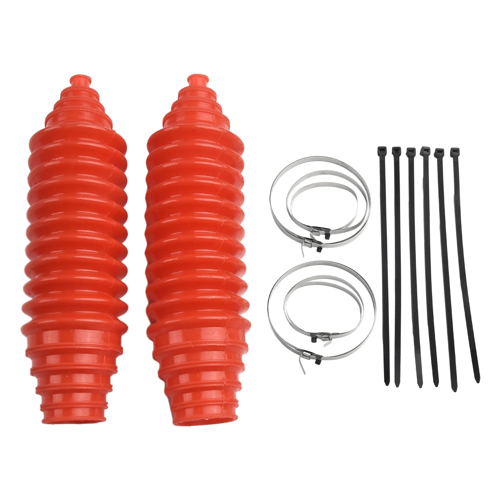2 Set Silicone Automotive Steering Boot and Gaiter Kit for Rack and Pinion with Clips and Tie Sets for Secure Fit