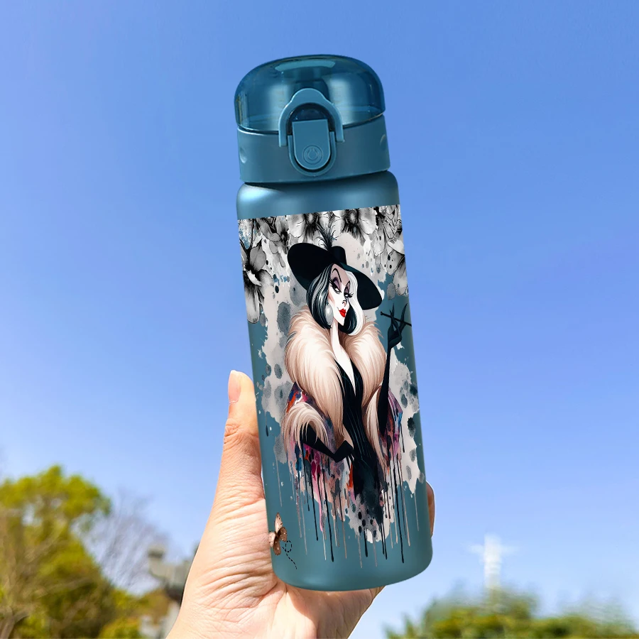 1Pc Disney  Kuila  Demon Witch  pattern 26oz plastic water bottle  outdoor sports water cup birthday/homecoming gift
