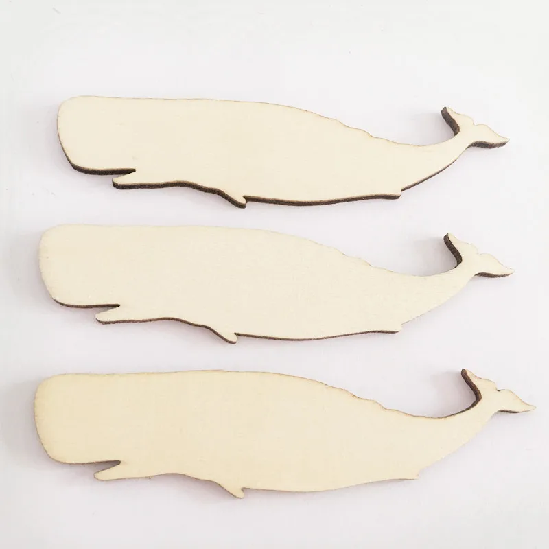 30Pcs Whale Shape Wood Scatters Wall Stick Modern Home Decoration Crafts Market Store & School Wall Decor Ornament