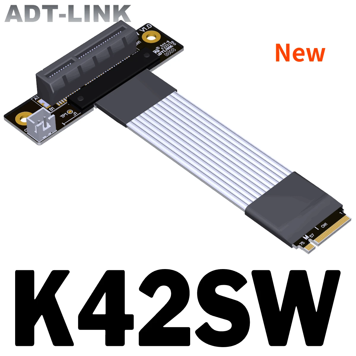 

ADT Turn 90 Right Angled PCIe X4 4.0 Extension Cable PCI Express 4x To M.2 NVMe SSD M Key 2280 Riser Graphics Card Gen4 Extender