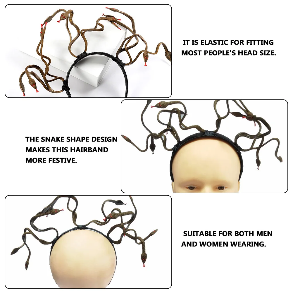 

Snake Shaped Hair Hoop Halloween Hairband Elastic Headband for Party Halloween Props Men Women Use Snake Shaped Hair Hoop