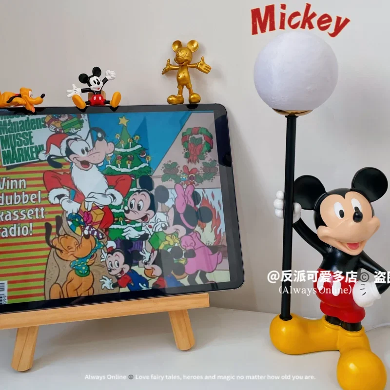 Cartoon Disney Mickey Minnie Night Light Bedroom Decoration Table Lamp Cartoon Doll Reading Desktop Ornaments Christmas Gift