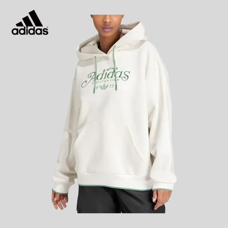 Adidas Ribbed Hem Cuff Hoodie Wind Lock Soft Touch Everyday Fitness Walking Outfit IX3546 1PCS