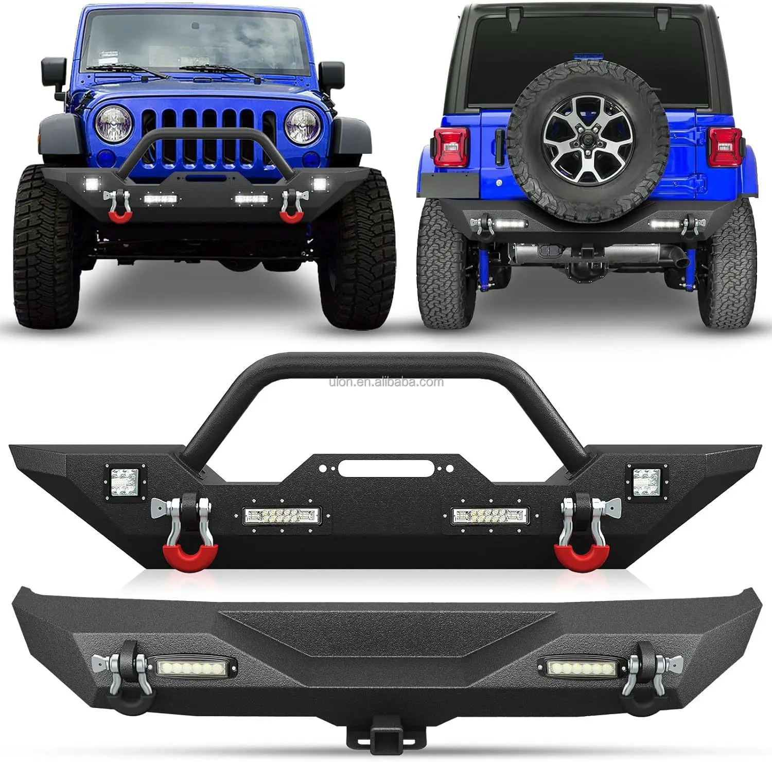 

Factory Price OEM Off-road Front and Rear Bumper Combo Fit 2018-2024 Jeep Wrangler JL JLU Unlimited Equipped with Winch Plate