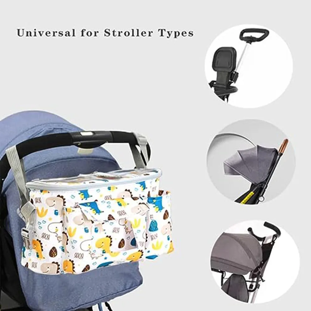 Universal Stroller Organizer Bags with Cup Holder,Suitable for Diapers, Toys and Snacks,Stroller Caddy Accessories