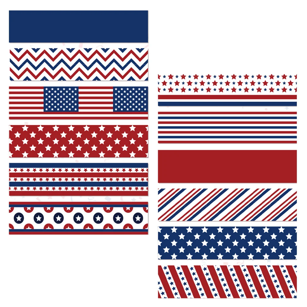 

12 Rolls National Day Tape Crafting Adhesive Decor Scrapbooking Stickers Paper Decorative for Crafts Festival Themed Tapes