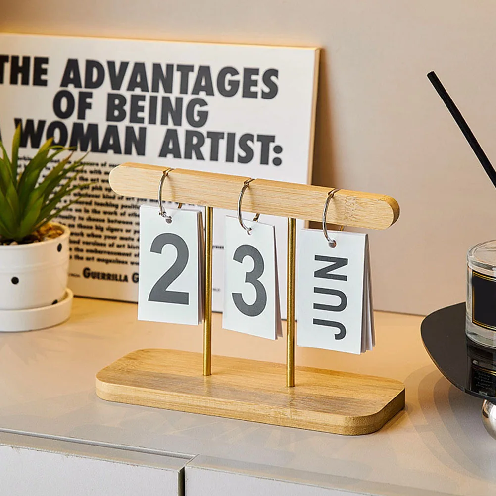 

Wooden Frame Size Turn Page Blocks Teacher Desk Decoration Block Calendar Decor Home Office Supplies Block Calendar