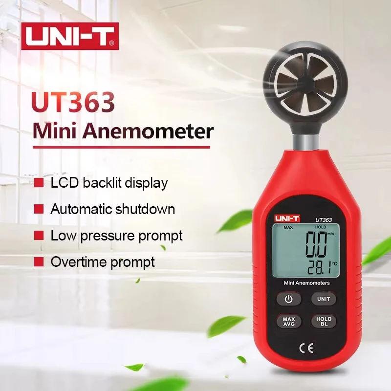 UNI-T UT363 UT363BT Мини-ручной анемометр с Bluetooth цифровой измеритель скорости ветра и температуры ЖК-дисплей