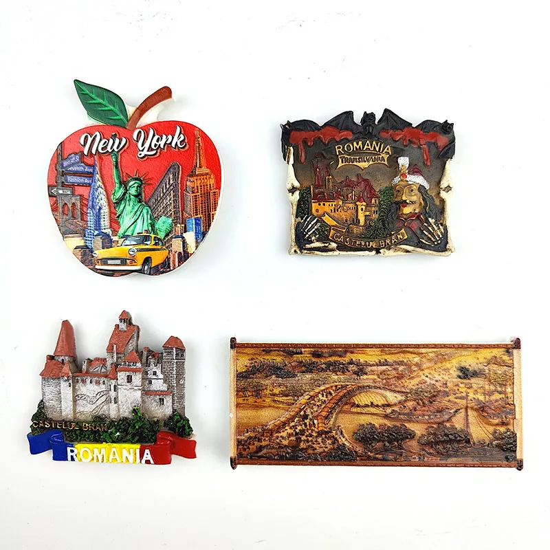 Resin Fridge Magnet Italy Souvenirs Venice New York Milan Romania Verona Rome Colosseum Trevi Fountain Magnetic Stickers