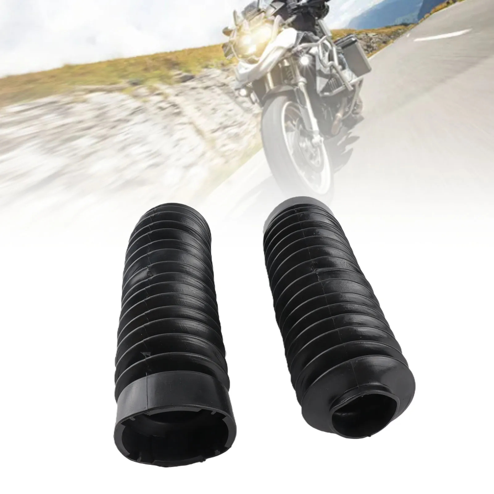 1 par de botas de goma negras para horquilla delantera, cubierta antipolvo y a prueba de aceite para CQR ATV Dirt Bike