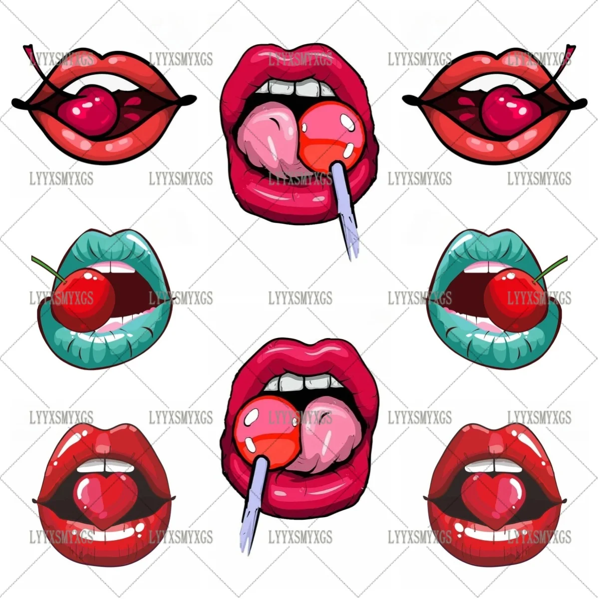 

Self-Adhesive Custom Red Lips Cherry Car Stickers Waterproof Sunscreen Vinyl Decal PVC wholesale Car Accessories