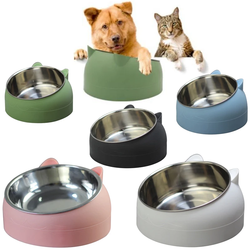 Pet Bowls Dog Food Water Feeder Stainless Steel Pet Drinking Dish Feeder Cat Puppy Feeding Supplies Small Dog Accessories