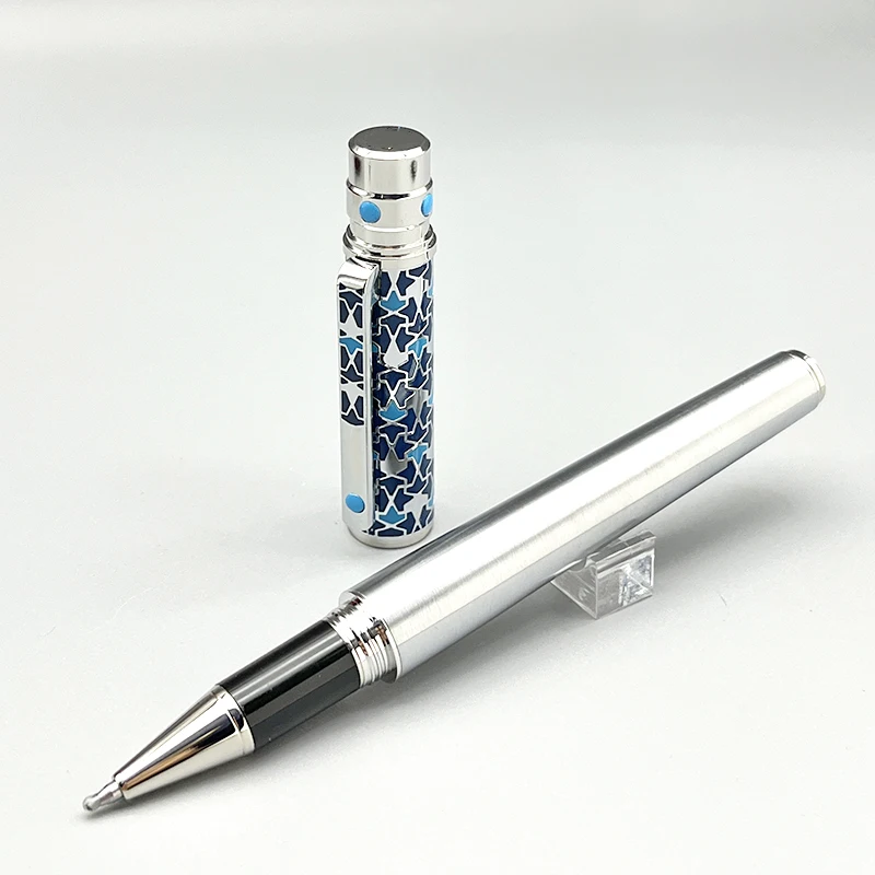 YAMALANG CT Rollerball Pen azul tallado con número de serie escritura suave papelería de lujo