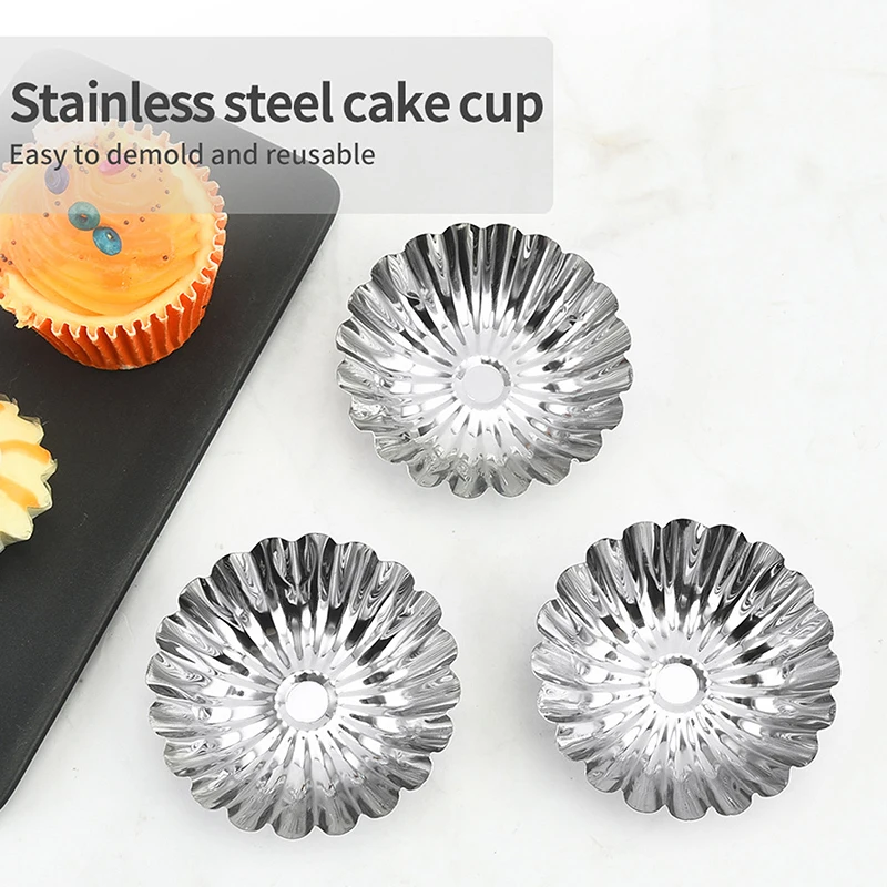 Creative Shape Stainless Steel Cake Cup Bakeware Baking Mold Muffin Cupcake Pudding Bowl Cake Egg Tart Mold Muffin Cup