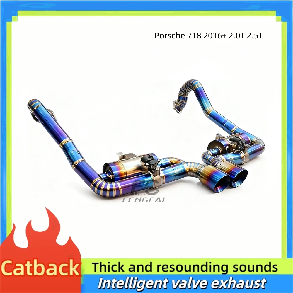 

Высокопроизводительная задняя выхлопная система Cat для Porsche 718 2016 + 2,0 T 2,5 T, клапан управления из титанового сплава, глушитель, автозапчасти