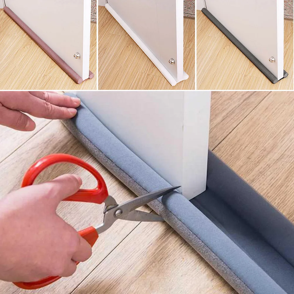 Door Bottom Sealing Strip Door Draft Guard Bedroom Indoor Under Door Double Sided Excluder Foam Insulation Soundproof 93*10cm