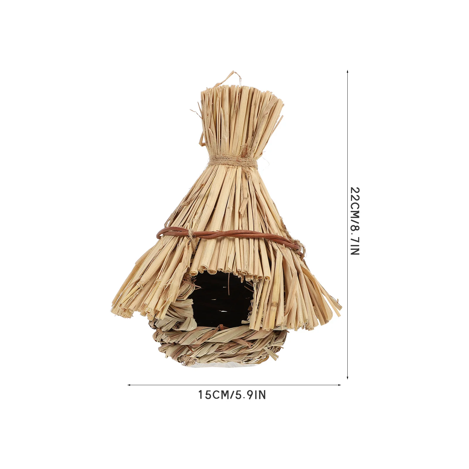 

Straw Bird Nest Handmade Woven Parrot Breeding Hut Pet Sleeping Nest For Small Birds Garden Outdoor Hanging Decorative Birdhouse