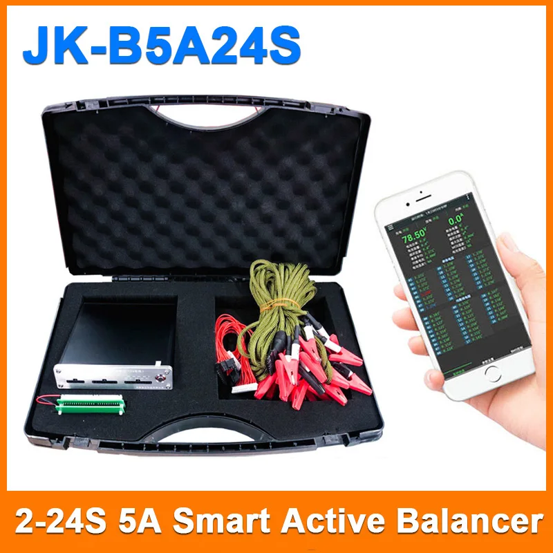 B5A24S JIKONG 2-24s Active Balancer Li-ion LiFePo4 Smart Equalizer 5A Active Equalization Current Supports App Monitor